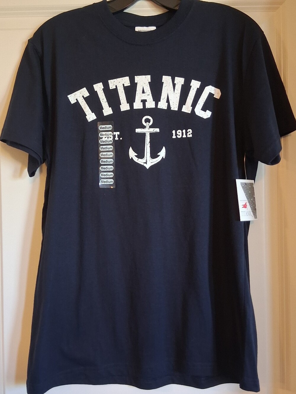 Titanic 1912 Anchor T-Shirt Blue Men's Medium-Museum Attraction  Gift Shop NWT